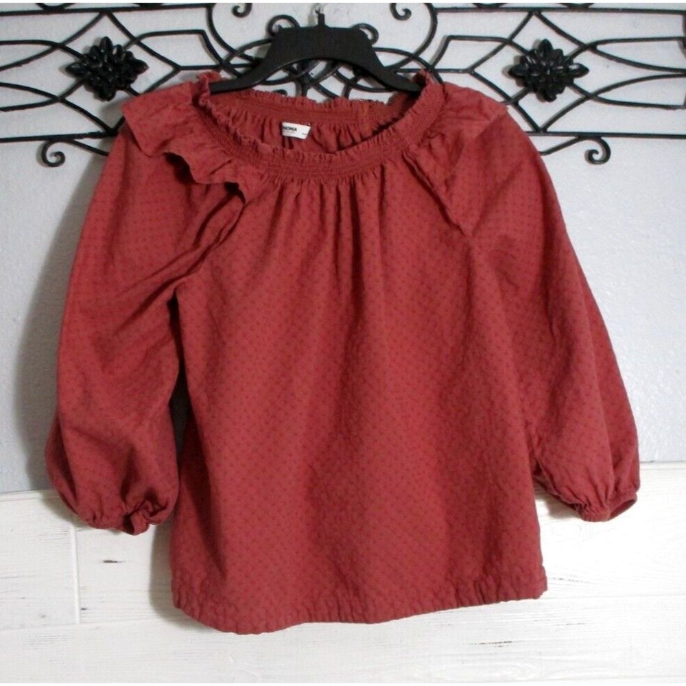 Sonoma Women's Top Size M Long Sleeve Rust Round Neck Blouse